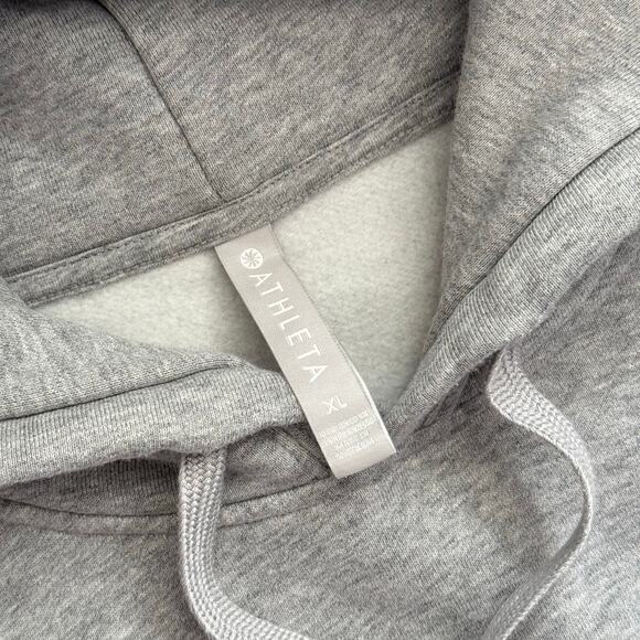 Athleta Heather Gray 24/7 Hoodie Pullover Kangaroo Front Pocket Sweatshirt XLw - Picture 8 of 11